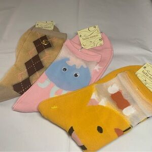Kids Fun Socks Set - Pink, Yellow, Brown